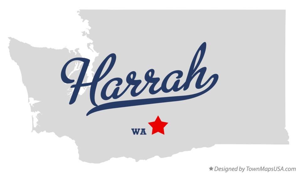 Map of Harrah Washington WA