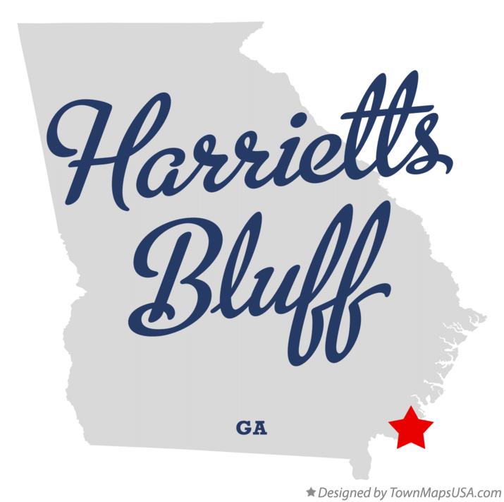 Map of Harrietts Bluff Georgia GA