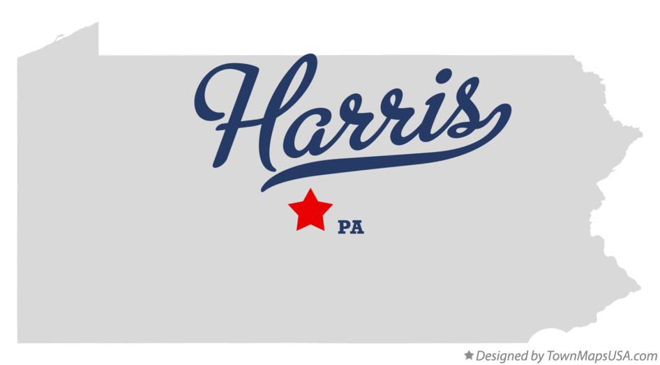 Map of Harris Pennsylvania PA