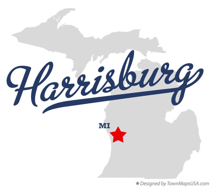 Map of Harrisburg Michigan MI