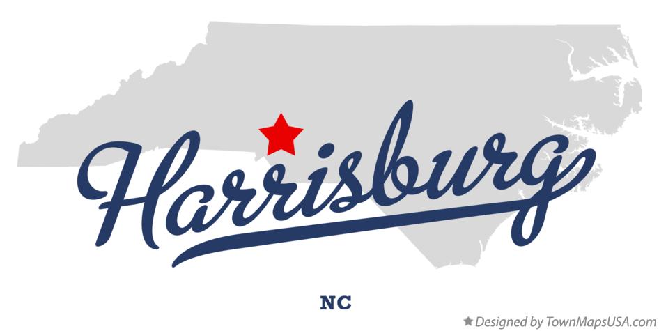 Map of Harrisburg North Carolina NC