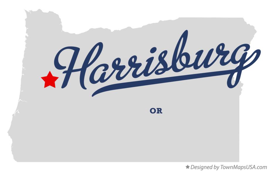 Map of Harrisburg Oregon OR