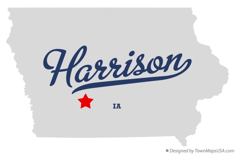 Map of Harrison Iowa IA