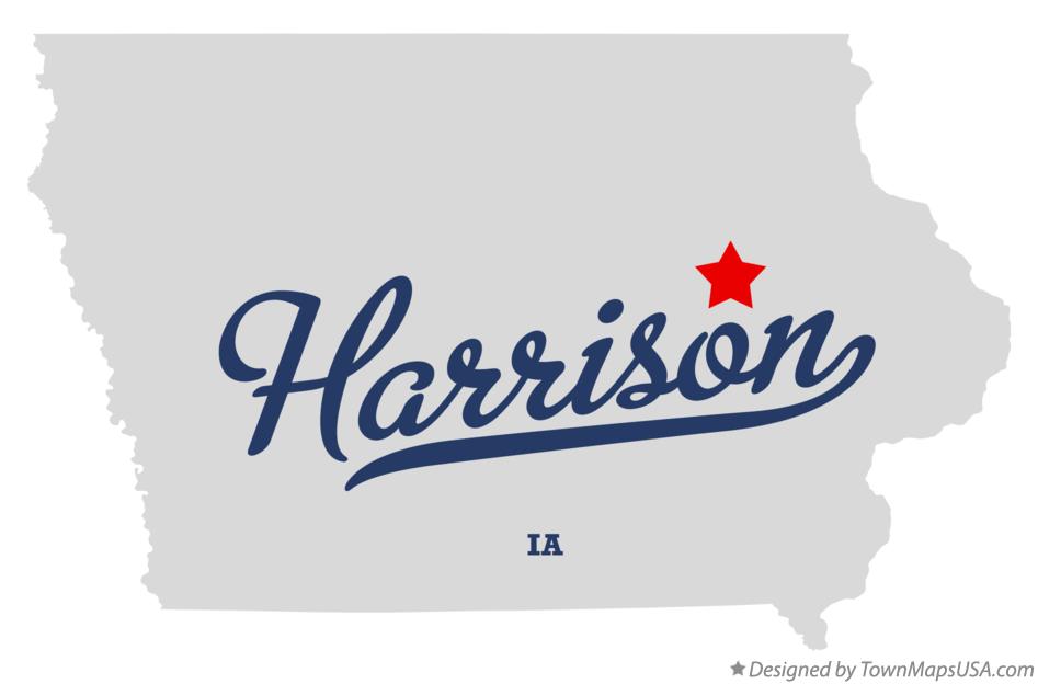 Map of Harrison Iowa IA