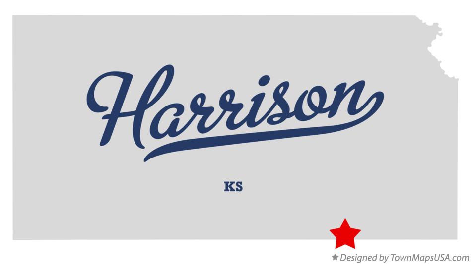 Map of Harrison Kansas KS