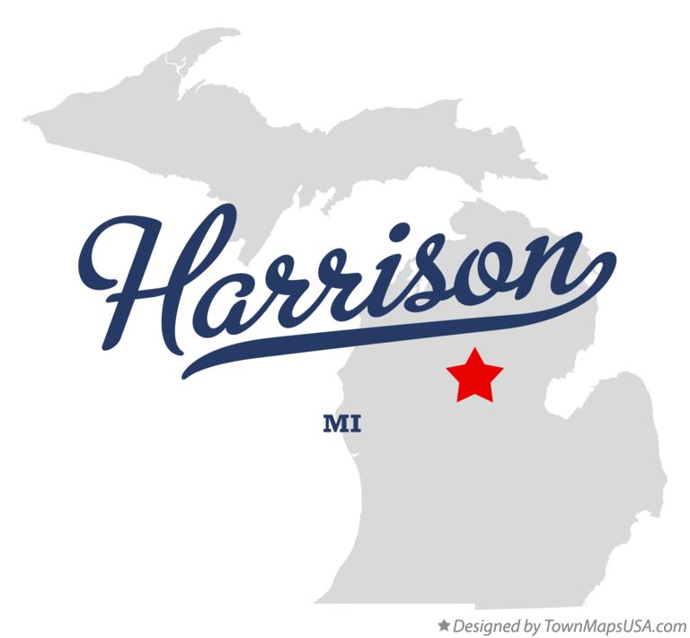 Map of Harrison Michigan MI