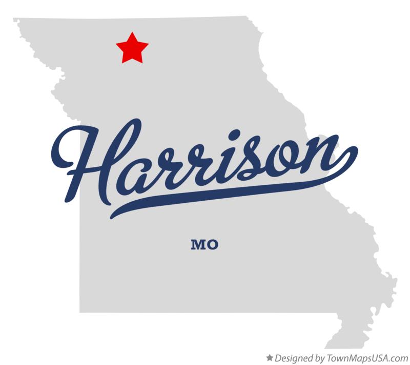 Map of Harrison Missouri MO