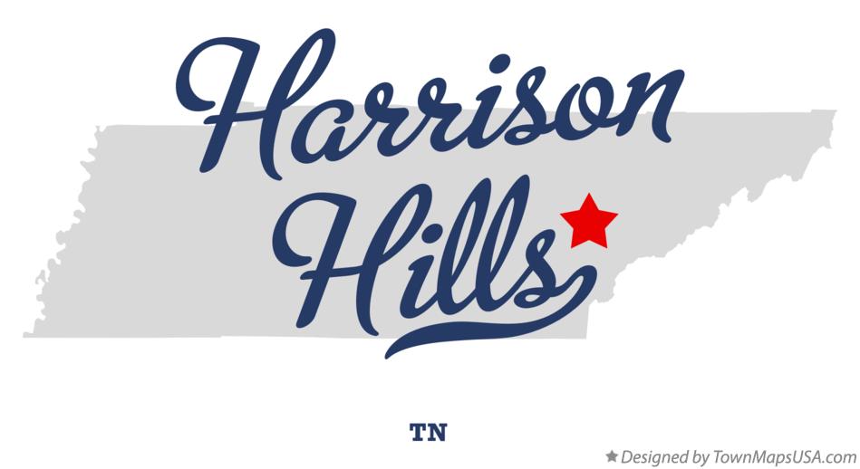 Map of Harrison Hills Tennessee TN