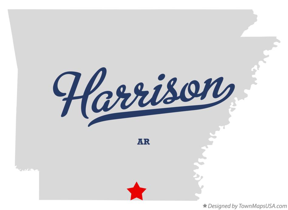 Map of Harrison Arkansas AR