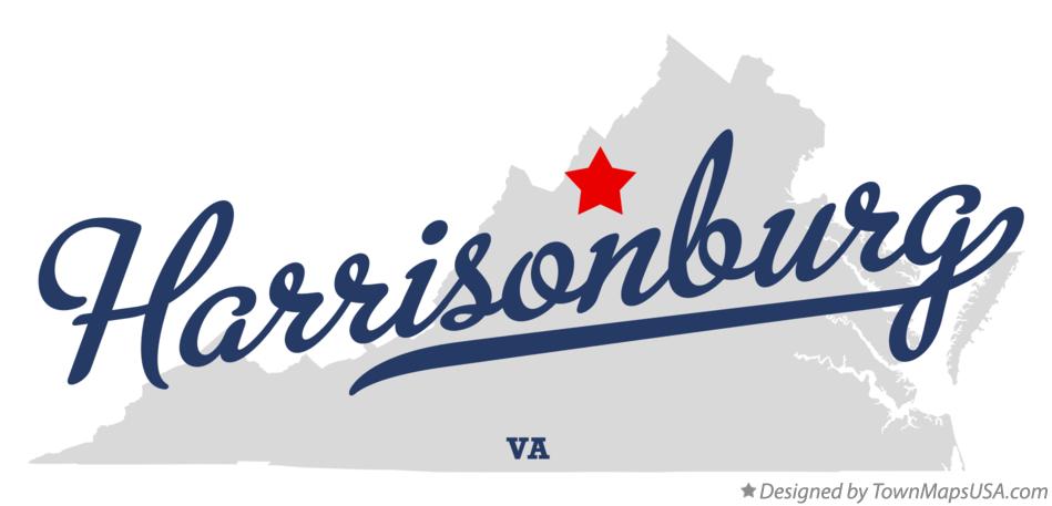 Map of Harrisonburg Virginia VA