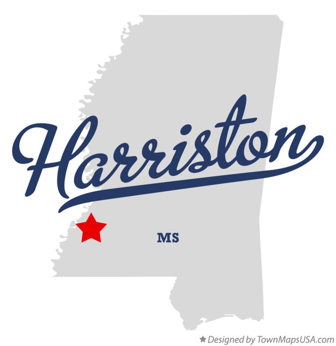 Map of Harriston Mississippi MS