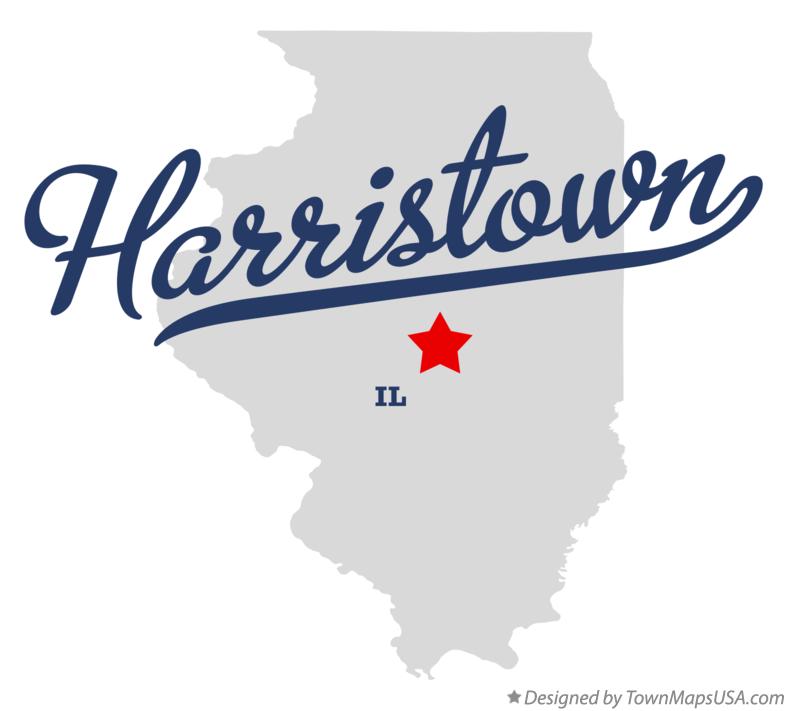 Map of Harristown Illinois IL