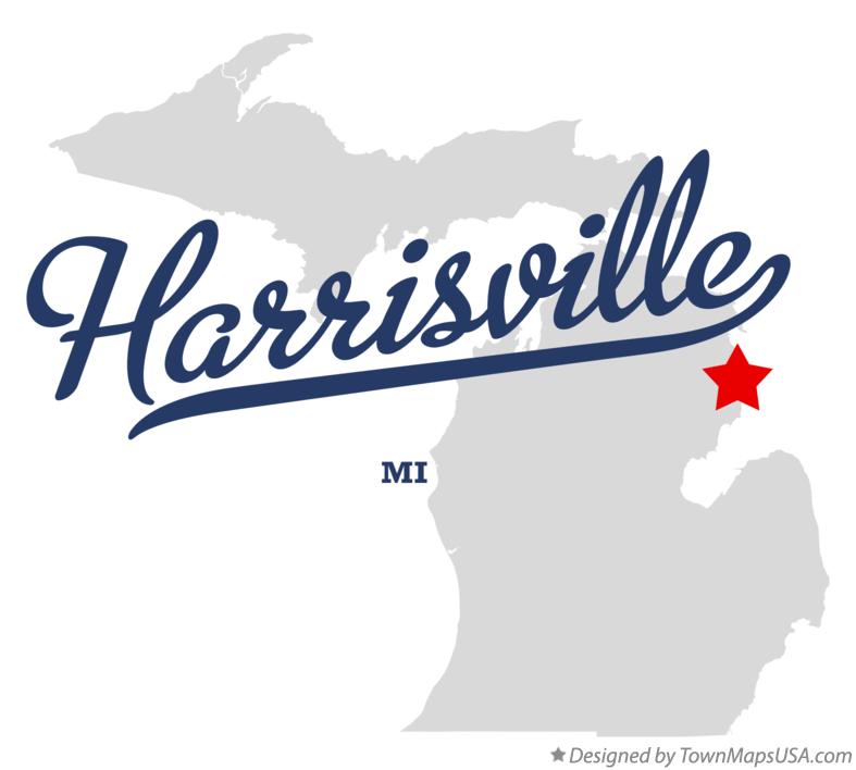 Map of Harrisville Michigan MI