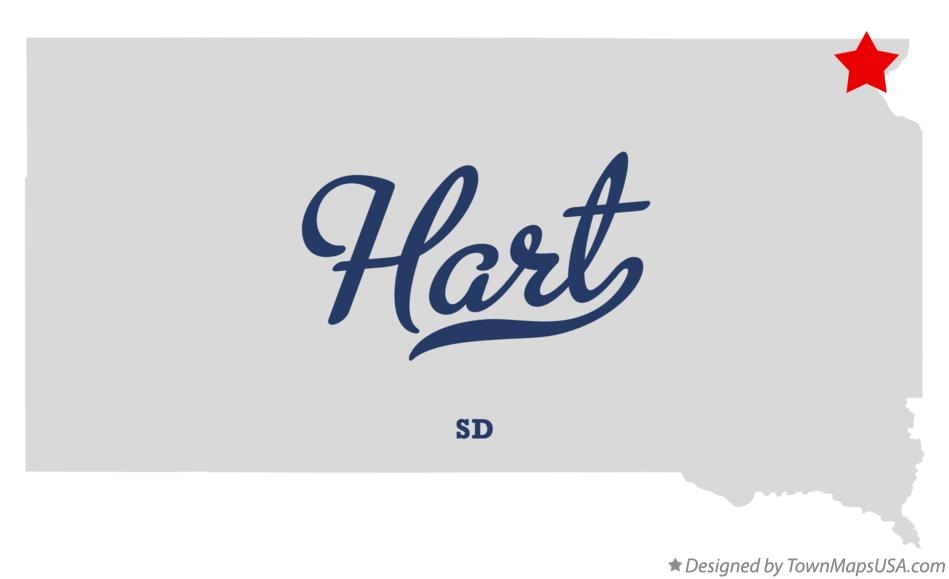 Map of Hart South Dakota SD