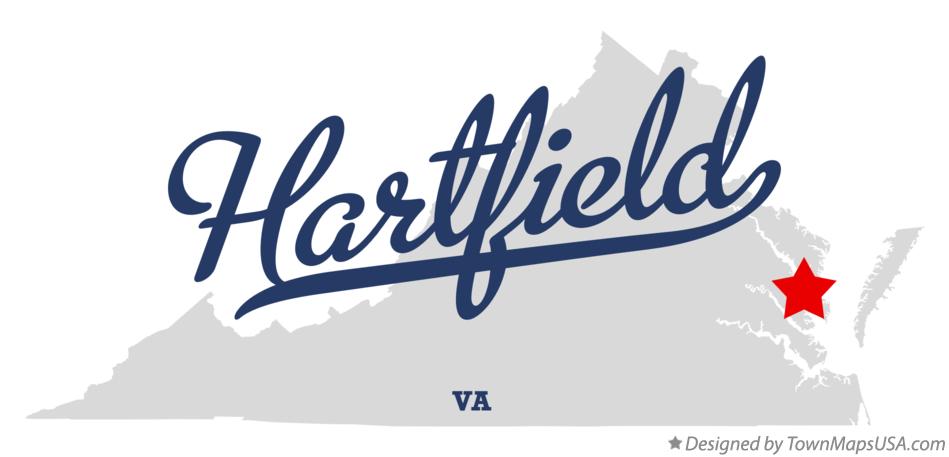 Map of Hartfield Virginia VA