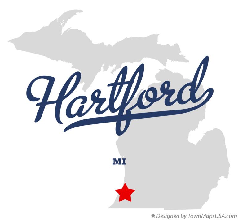 Map of Hartford Michigan MI