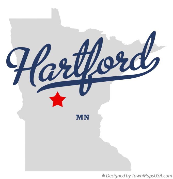 Map of Hartford Minnesota MN