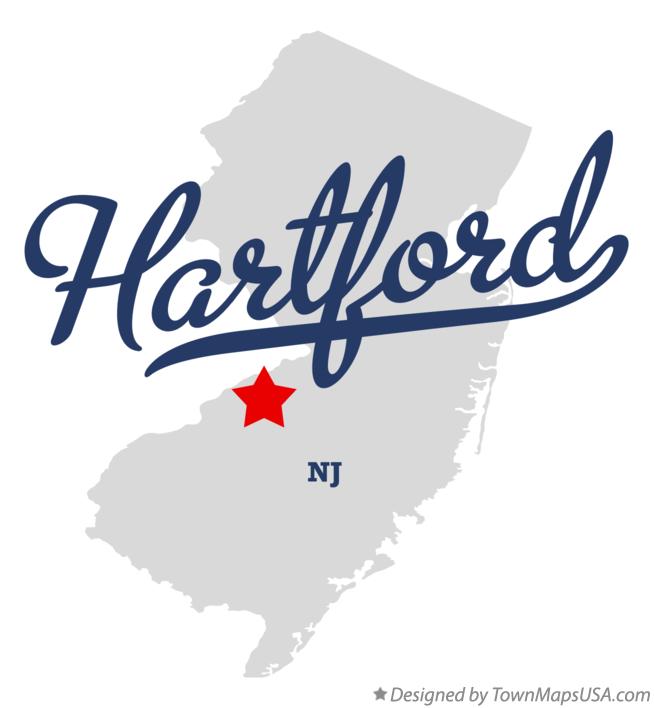 Map of Hartford New Jersey NJ