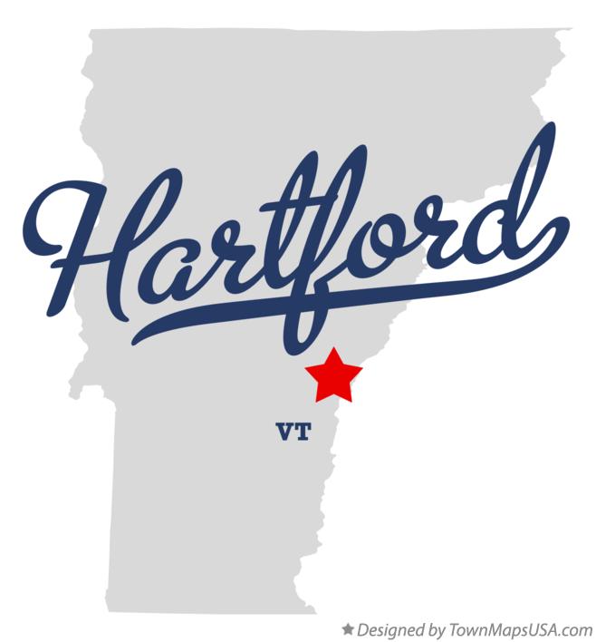 Map of Hartford Vermont VT