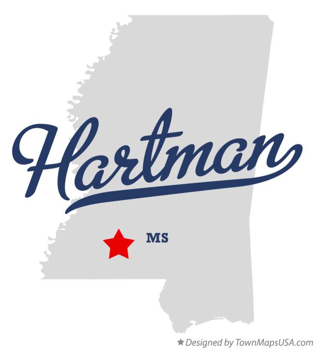 Map of Hartman Mississippi MS
