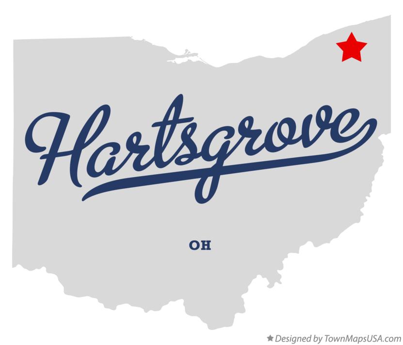 Map of Hartsgrove Ohio OH