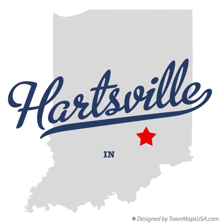 Map of Hartsville Indiana IN