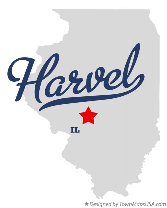 Map of Harvel Illinois IL