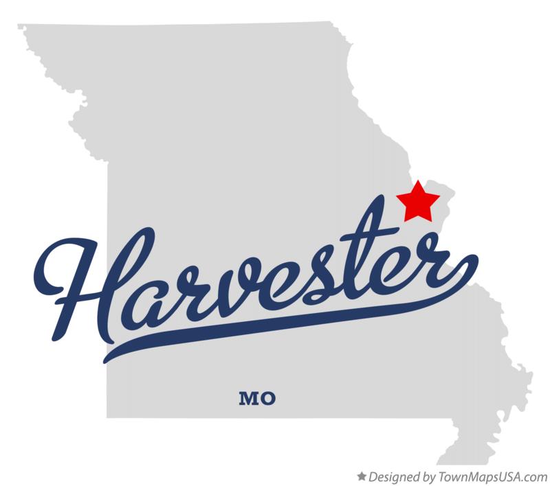 Map of Harvester Missouri MO