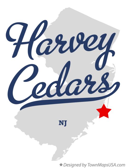 Map of Harvey Cedars New Jersey NJ