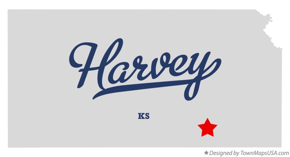 Map of Harvey Kansas KS