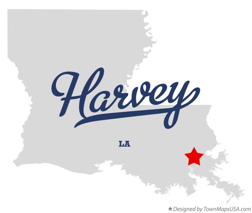 Map of Harvey Louisiana LA