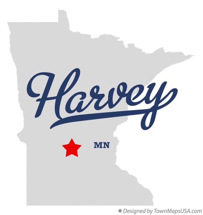 Map of Harvey Minnesota MN