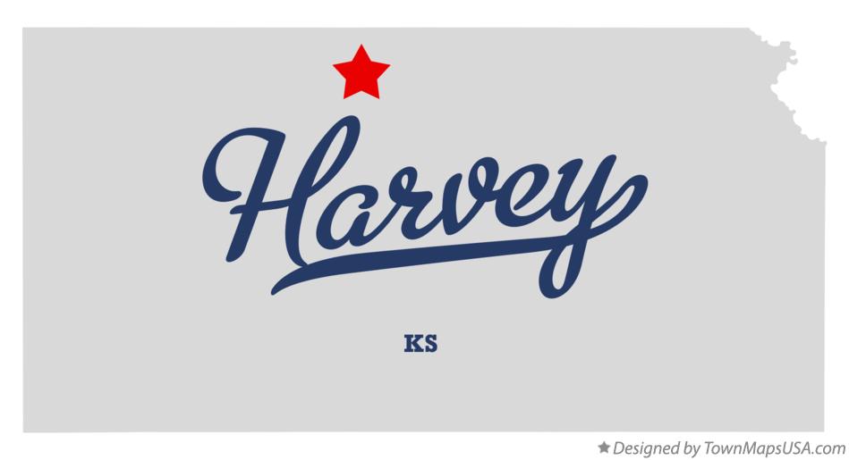 Map of Harvey Kansas KS