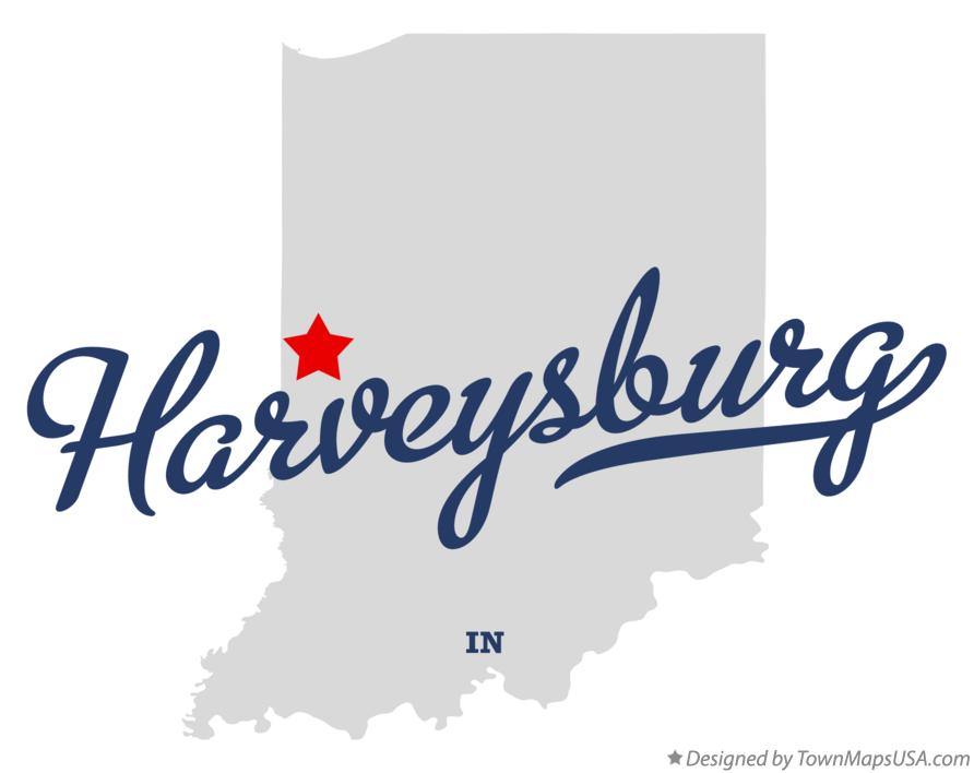 Map of Harveysburg Indiana IN
