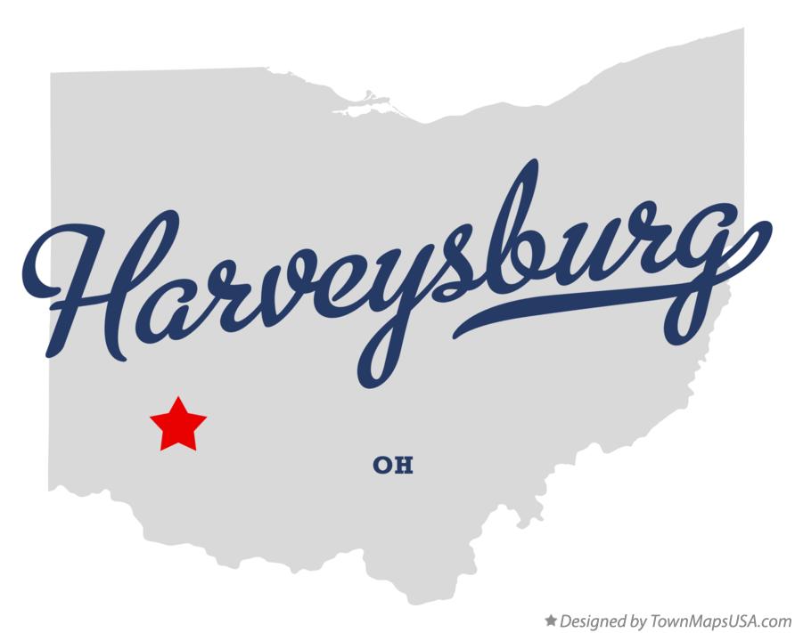Map of Harveysburg Ohio OH