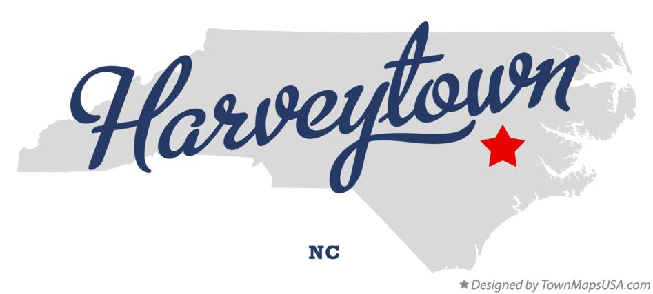 Map of Harveytown North Carolina NC