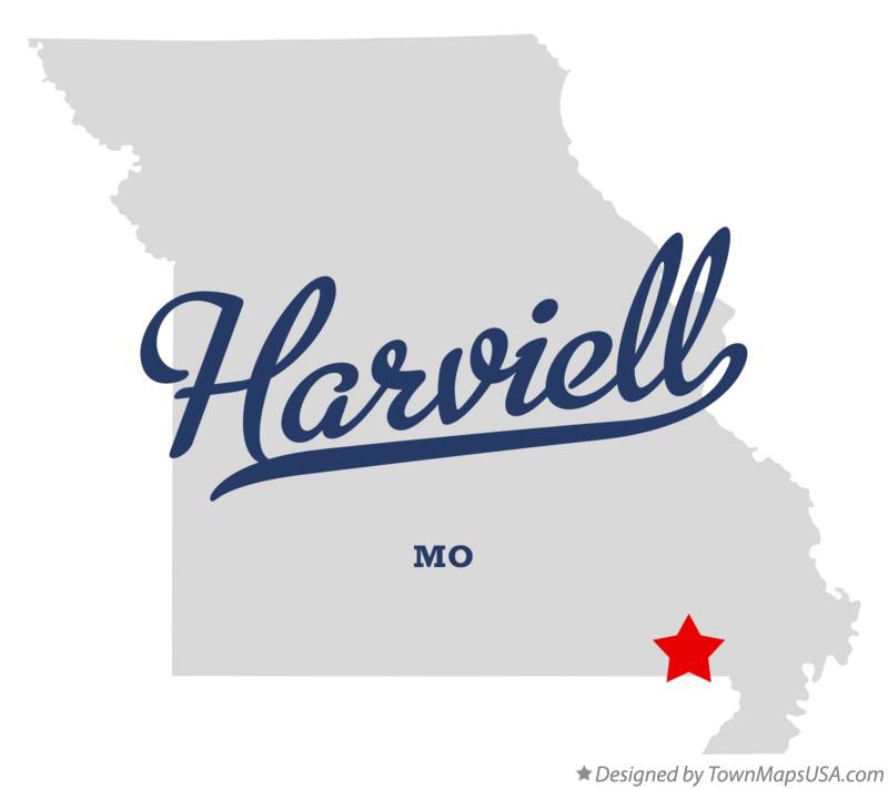 Map of Harviell Missouri MO
