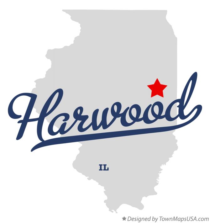 Map of Harwood Illinois IL