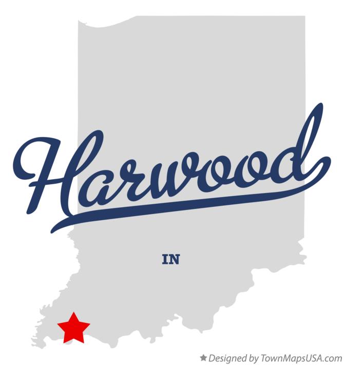 Map of Harwood Indiana IN