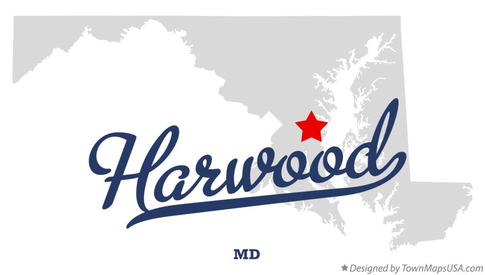 Map of Harwood Maryland MD