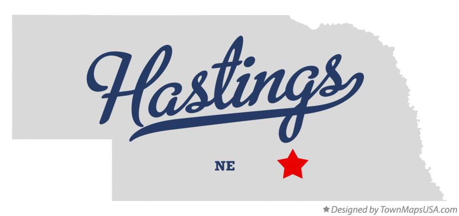 Map of Hastings Nebraska NE