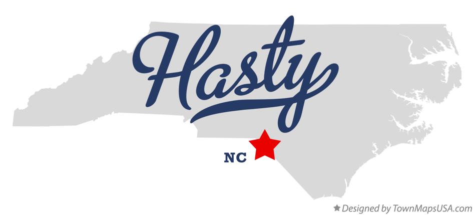 Map of Hasty North Carolina NC