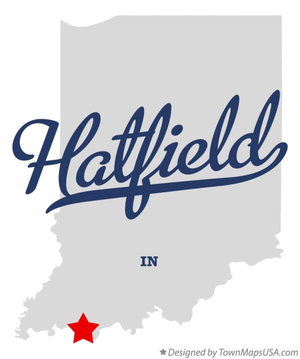 Map of Hatfield Indiana IN