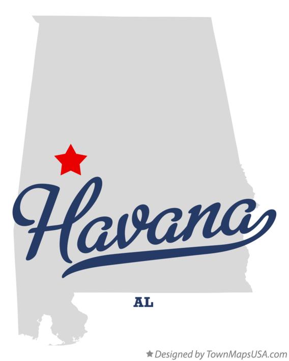Map of Havana Alabama AL