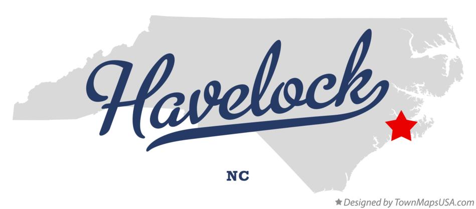 Map of Havelock North Carolina NC