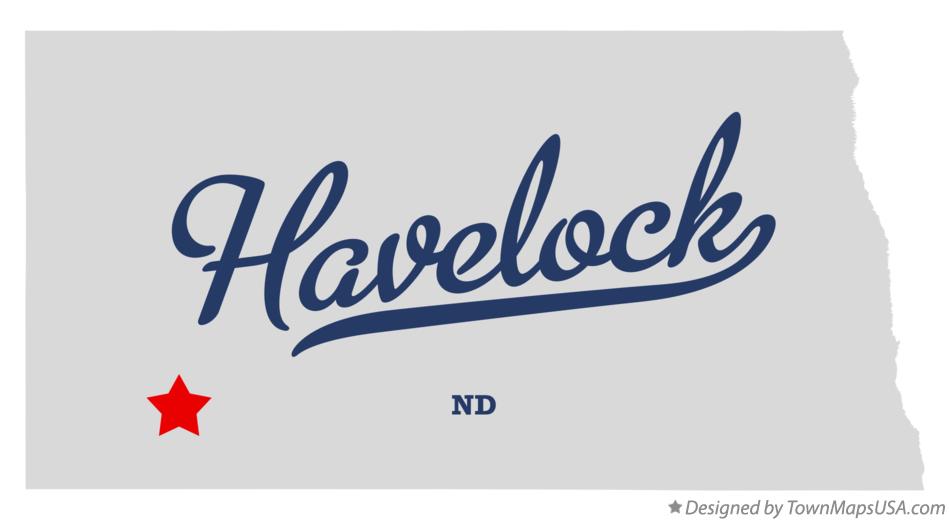 Map of Havelock North Dakota ND