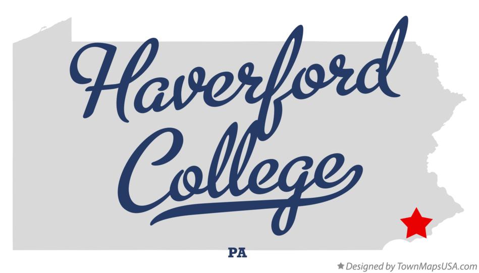 Map of Haverford College Pennsylvania PA