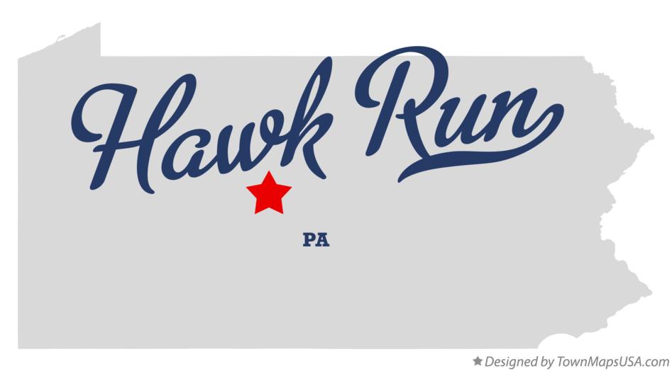 Map of Hawk Run Pennsylvania PA