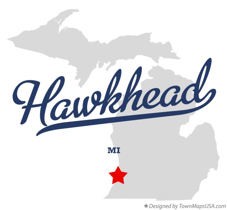 Map of Hawkhead Michigan MI