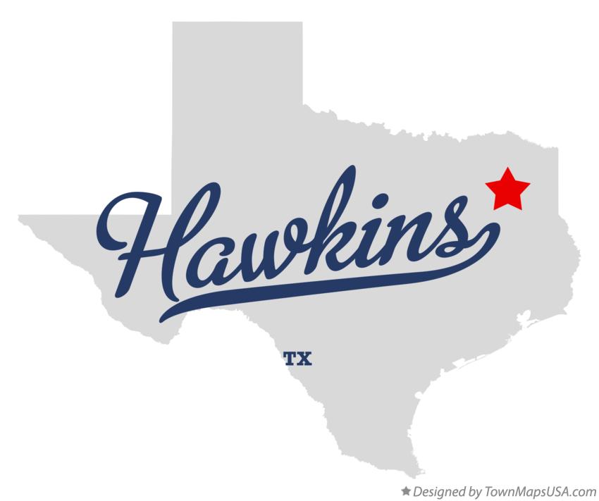 Map of Hawkins Texas TX